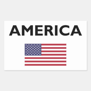 Amerika USA Amerikansk Flagga Ljus-Färg Rektangulärt Klistermärke