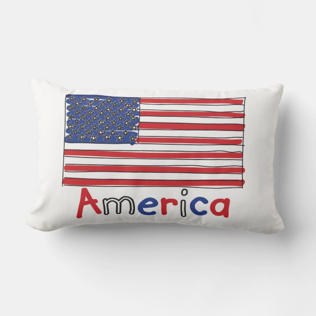 Amerika USA KIDS Flagga Lumbarkudde (Framsida)