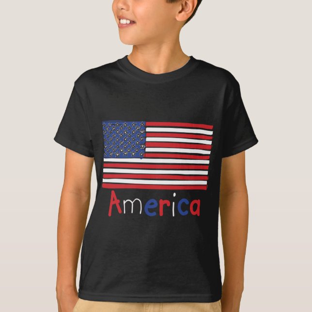 Amerika USA KIDS Flagga Tröja (Framsida)