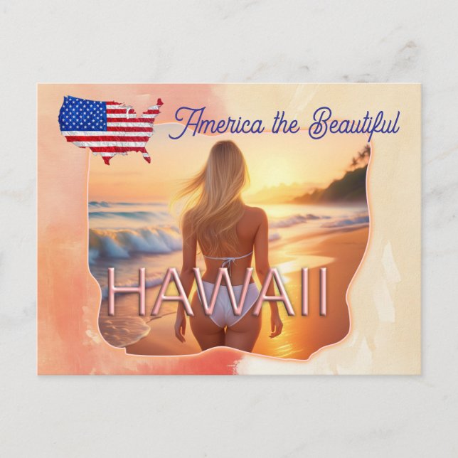 Amerika, vackra Hawaii Vykort (Framsida)