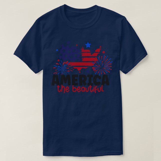Amerika, vackra Lycklig Independence day T Shirt (Design framsida)