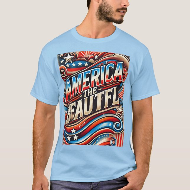 Amerika, vackra t shirt (Framsida)