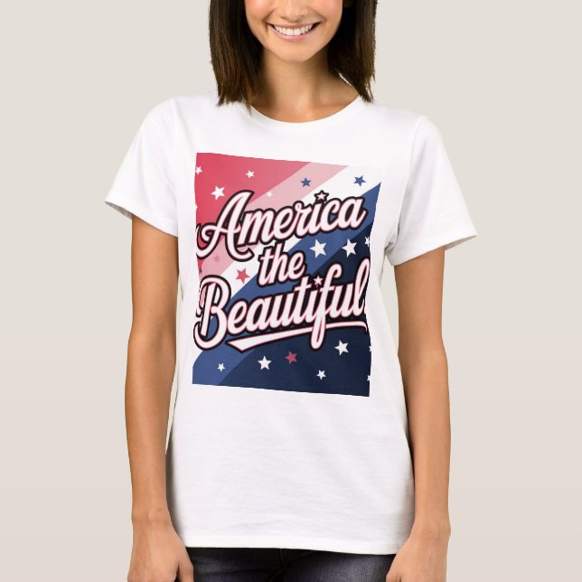 Amerika - vackra t shirt (Framsida)