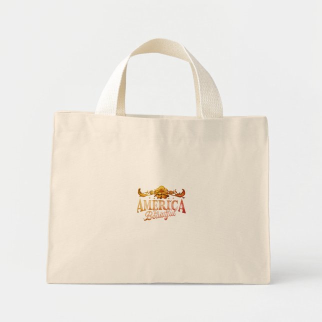 Amerika, vackra Tote Bag Mini Tygkasse (Framsidan)