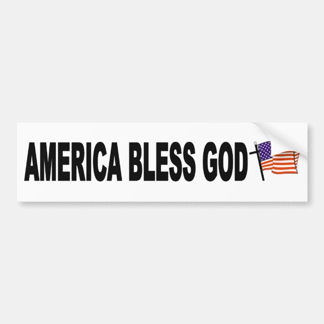 Amerika välsignar guden bildekal (Framsidan)