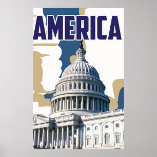 Amerika vintage resor poster