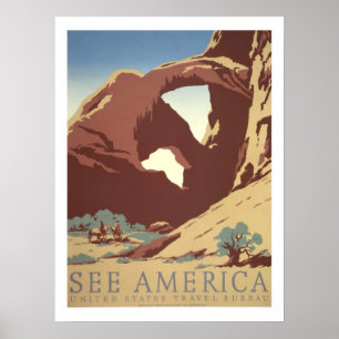 Amerika vintage resor poster