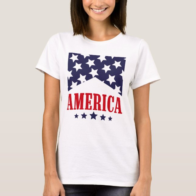 Amerika Western Fjärde juli T Shirt (Framsida)