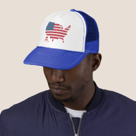 Amerikakarta USA Flagga Patriotisk Snapback-mössa Keps