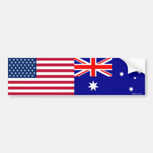 Amerikan- & australierflaggorbildekal bildekal