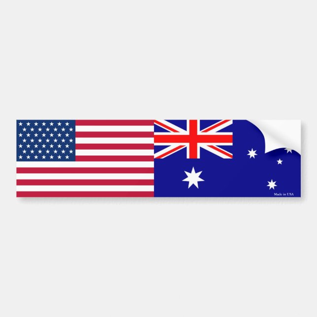 Amerikan- & australierflaggorbildekal bildekal (Framsidan)