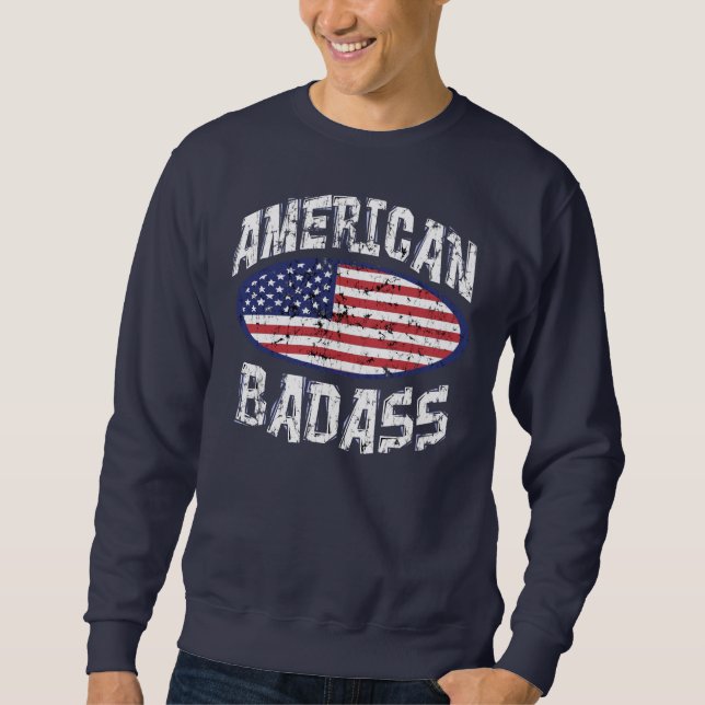 Amerikan Badass Långärmad Tröja (Framsida)