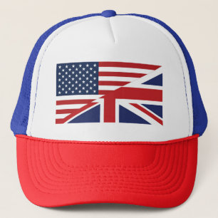 Amerikan - britt kombinerad flagga truckerkeps