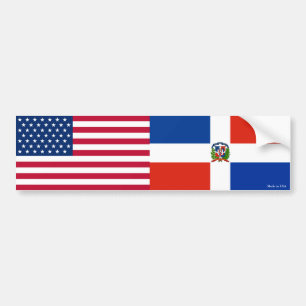 Amerikan- & Dominikanska republikenflaggorbildekal Bildekal