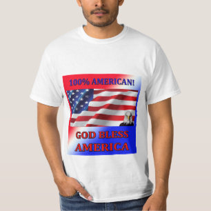 Amerikan-Guden 100% välsignar Amerika manar Tee Shirt