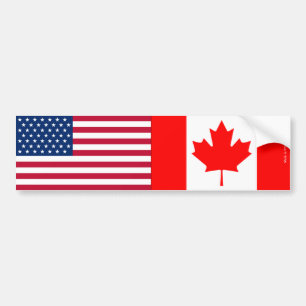 Amerikan- & kanadensareflaggorbildekal bildekal