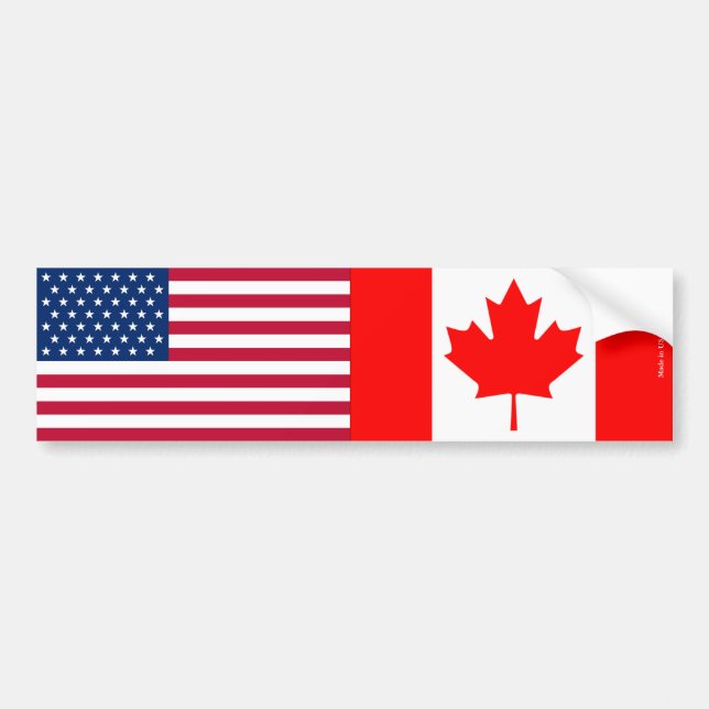 Amerikan- & kanadensareflaggorbildekal bildekal (Framsidan)