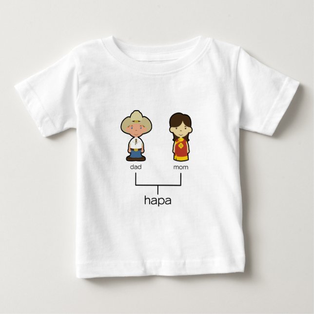 Amerikan/kinesisk utslagsplats för Hapa babyfamilj T-shirt (Framsida)
