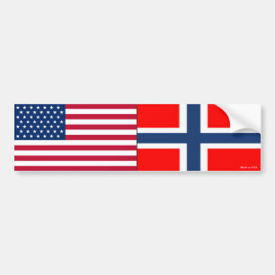 Amerikan- & norrmanflaggorbildekal bildekal