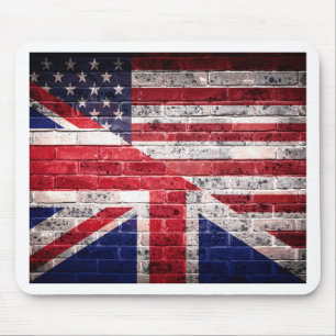 Amerikan- och brittflagga musmatta