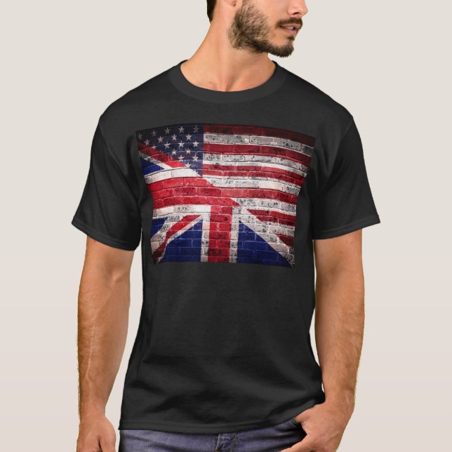 Amerikan- och brittflagga tee (Framsida)