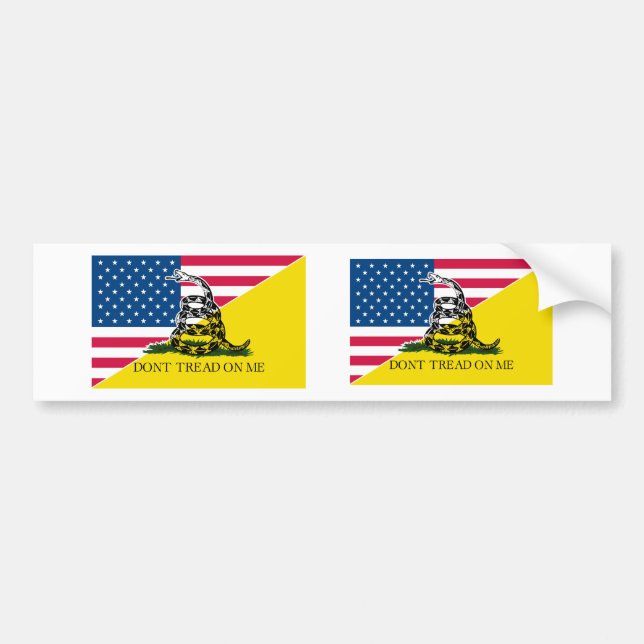 Amerikan och Gadsden flagga Bildekal (Framsidan)