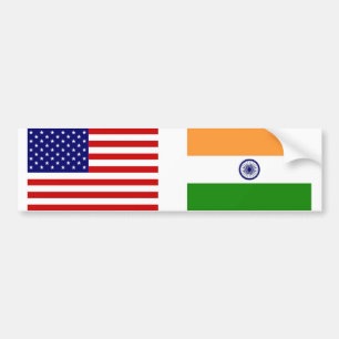 Amerikan- och indierflaggor bildekal