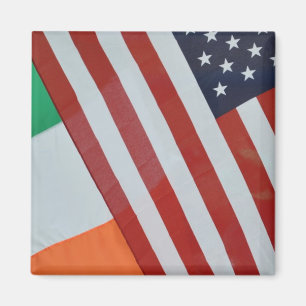 Amerikan- och irländareflaggor magnet