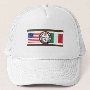 Amerikan och italienska flaggalastbilsförare hatt keps