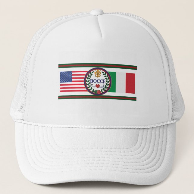 Amerikan och italienska flaggalastbilsförare hatt keps (Framsida)