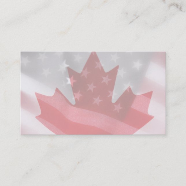 Amerikan- och kanadensareflaggorvisitkort visitkort (Framsida)