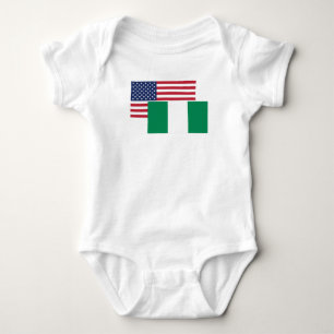 Amerikan och nigeriansk flagga t-shirt