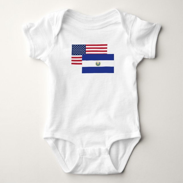 Amerikan och Salvadorian flagga för El Tee (Framsida)