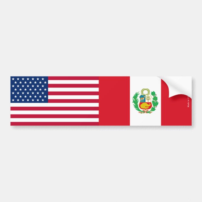 Amerikan- & peruanflaggorbildekal bildekal (Framsidan)
