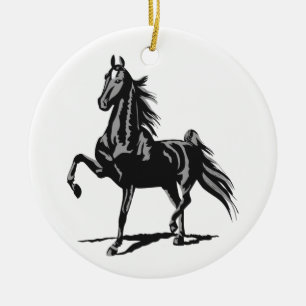 Amerikan Saddlebred Julgransprydnad Keramik