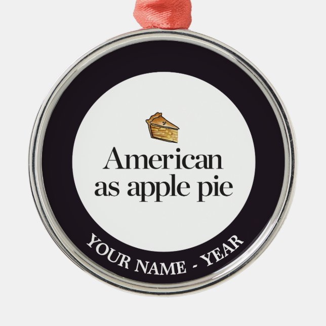 Amerikan som den Apple pajen Julgransprydnad Metall (Framsidan)