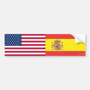 Amerikan- & spanjorflaggorbildekal bildekal