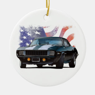 Amerikan svart Camaro Julgransprydnad Keramik