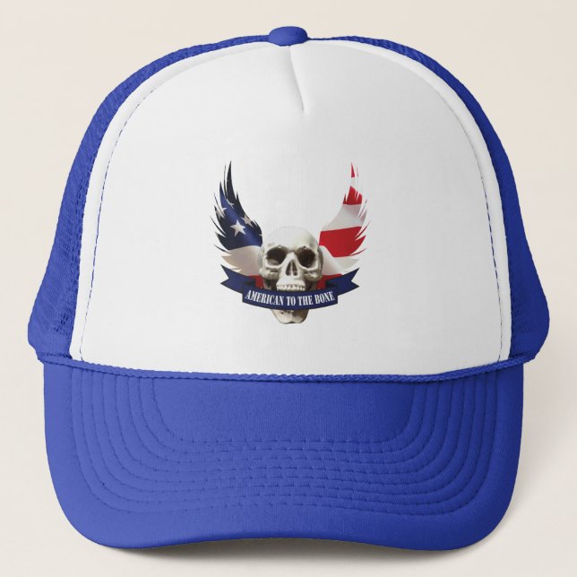 Amerikan till märg och ben Döskalle Truckerkeps (Framsida)
