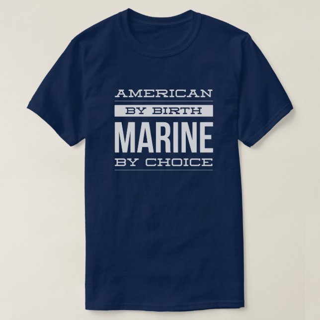 Amerikan vid födelse, flotta vid primat tee shirt (Design framsida)