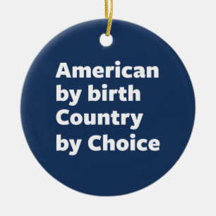 Amerikan vid födelse, land vid primat julgransprydnad keramik