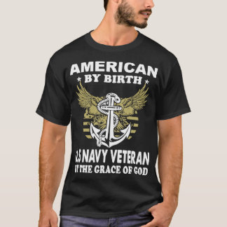 amerikan vid födelse oss marinveteran vid nåden av t shirt