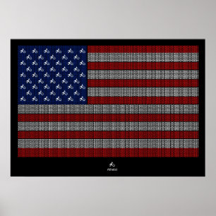 AmerikanateistUSA flagga Poster