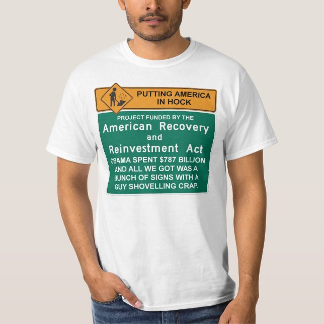AmerikanåterställningsT-tröja - Anti Barack Obama T Shirt (Framsida)