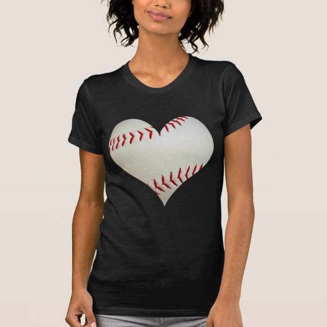 Amerikanbaseball i en hjärtaShape T Shirt (Framsida)