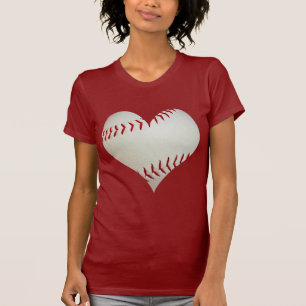 Amerikanbaseball i en hjärtaShape Tee