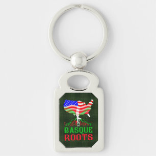 Amerikanbasken rotar den metallKeychain Rektangulärt Silverfärgad Nyckelring