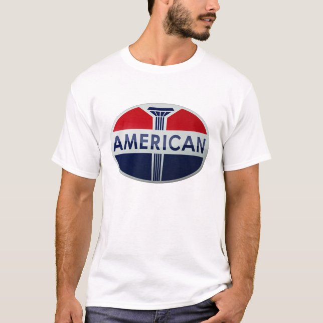 Amerikanbensinstationvintage undertecknar den t-shirt (Framsida)