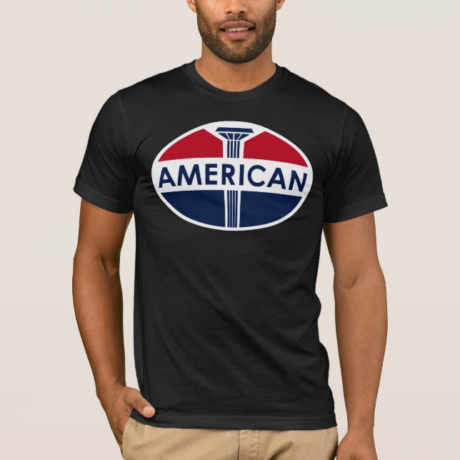 Amerikanbensinstationvintage undertecknar t-shirt (Framsida)
