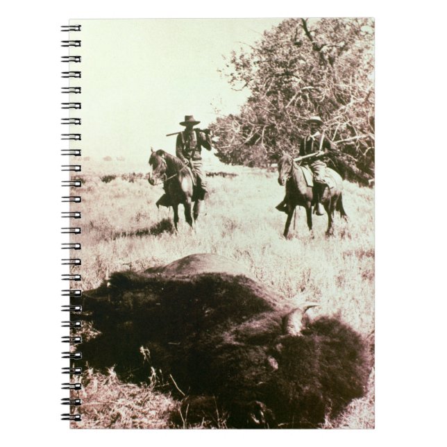 AmerikanBisonjägare (b-/wfotoet) Anteckningsbok Med Spiral (Framsidan)